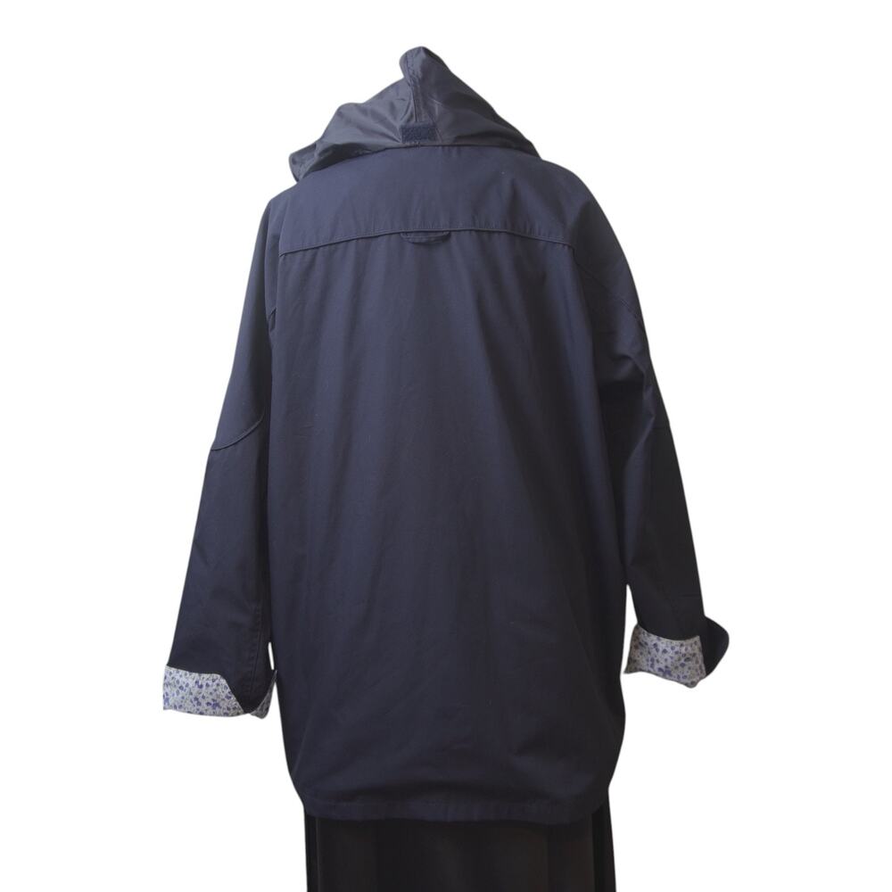Blair 2XL Navy Rain Jacket Hidden Hood Floral Trim - Picture 4 of 16